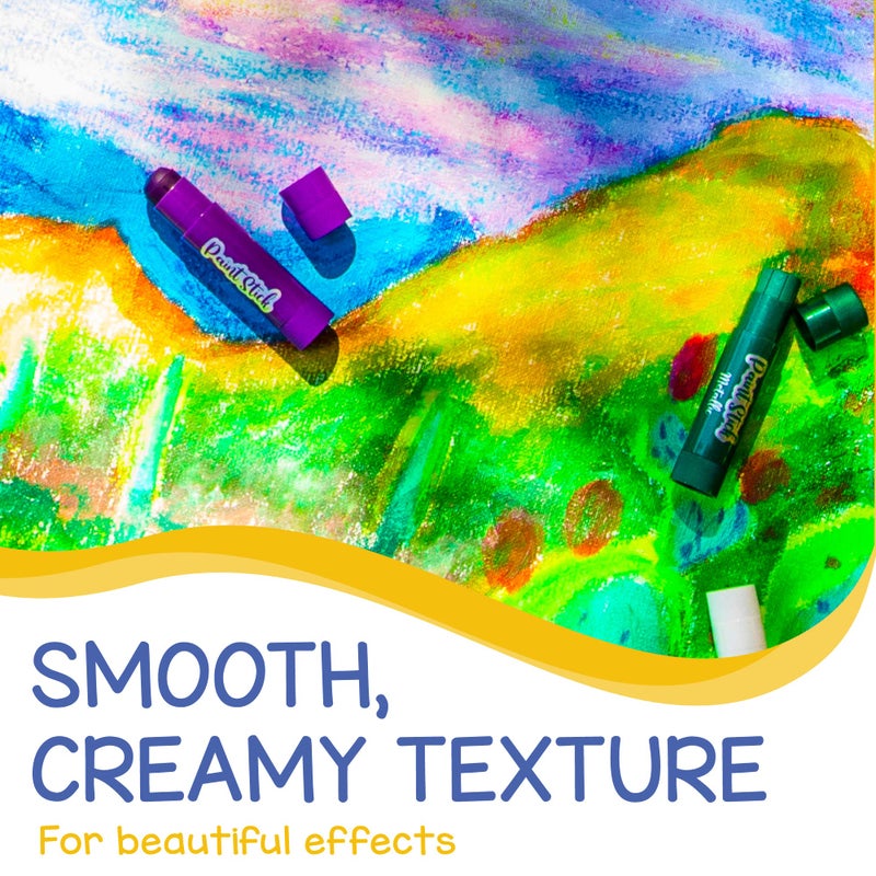 Zenacolor Tempera Paint for Kids and Toddlers - 30 Large Paint Sticks - Washable, Solid, Non Toxic, Mess free Paint Set - Arts and Crafts for Kids - for Wood, Glass, Canvas, or Card painting - Image 2